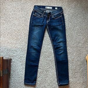 BKE Women's Deep Indigo Skinny Jeans 24R, 30”inseam